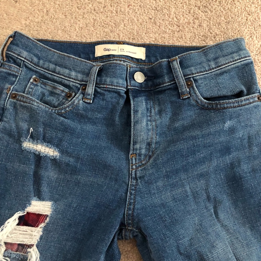 Gap Real Straight Ripped Jeans